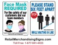 CDC Public Health Window Signs | Wear Masks Required | Six Feet Apart 